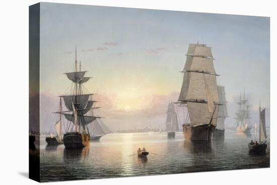 Boston Harbor, Sunset, 1850-55-Fitz Henry Lane-Premier Image Canvas