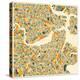 Boston Map-Jazzberry Blue-Stretched Canvas