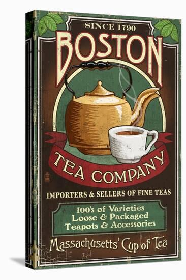 Boston, Massachusetts - Boston Tea-Lantern Press-Stretched Canvas