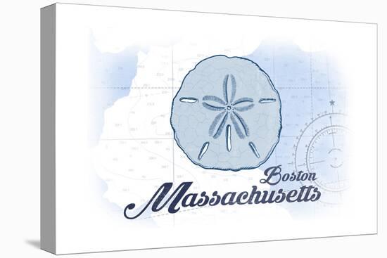 Boston, Massachusetts - Sand Dollar - Blue - Coastal Icon-Lantern Press-Stretched Canvas