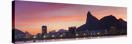 Botafogo Bay and Christ the Redeemer Statue at Sunset, Rio De Janeiro, Brazil-Ian Trower-Premier Image Canvas