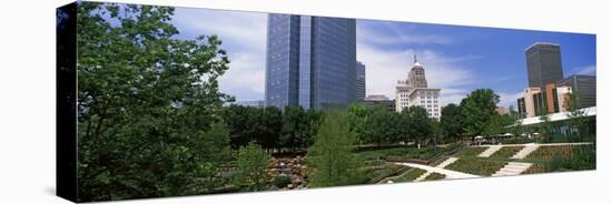 Botanical Garden with Skyscrapers in the Background, Myriad Botanical Gardens, Oklahoma City-null-Stretched Canvas