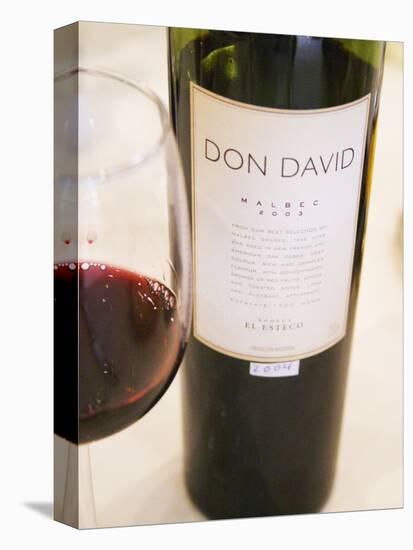 Bottle and Glass of Don David Malbec, Restaurant in Sheraton Hotel, Bodega El Esteco Mendoza-Per Karlsson-Premier Image Canvas