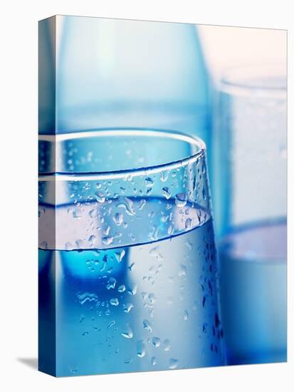 Bottle and glasses of water-null-Premier Image Canvas