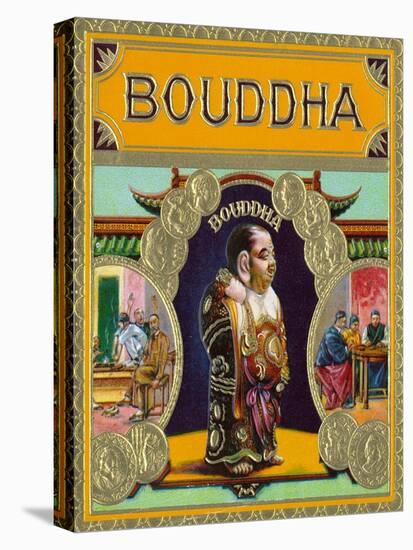 Bouddha Brand Cigar Outer Box Label, Misspelling of Buddha-Lantern Press-Stretched Canvas