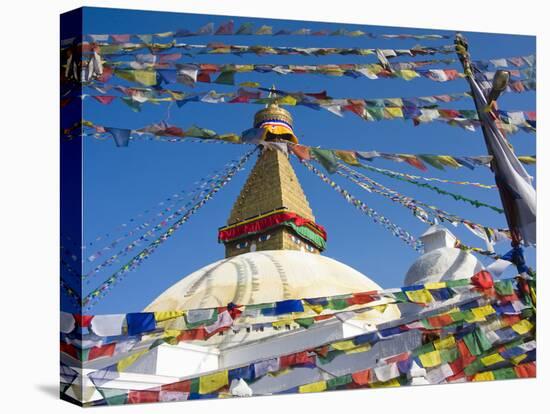 Boudhanath Stupa and Prayer Flags, Kathmandu, Nepal.-Ethan Welty-Premier Image Canvas