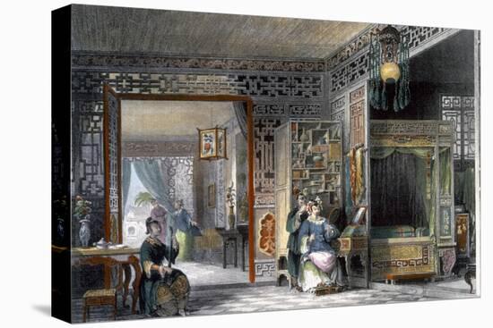 Boudoir and bedchamber of a lady of rank, China, 1843-Thomas Allom-Premier Image Canvas