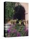 Bougainvillea and Geranium Pots on Wall in Courtyard, San Miguel De Allende, Mexico-Nancy Rotenberg-Premier Image Canvas