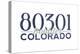 Boulder, Colorado - 80301 Zip Code (Blue)-Lantern Press-Stretched Canvas