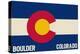 Boulder, Colorado - Colorado State Flag-Lantern Press-Stretched Canvas