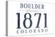 Boulder, Colorado - Established Date (Blue)-Lantern Press-Stretched Canvas