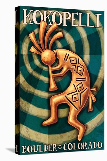 Boulder, Colorado - Kokopelli-Lantern Press-Stretched Canvas