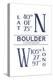 Boulder, Colorado - Latitude and Longitude (Blue)-Lantern Press-Stretched Canvas