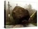 Boulder Some 25 Feet High Blocks Both Lanes of the Topanga Caynon Road-null-Premier Image Canvas