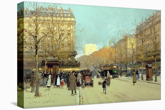 Boulevard Haussmann, in Paris-Eugene Galien-Laloue-Premier Image Canvas