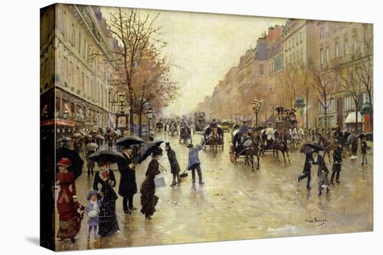 Boulevard Poissoniere in the Rain, circa 1885-Jean Béraud-Premier Image Canvas