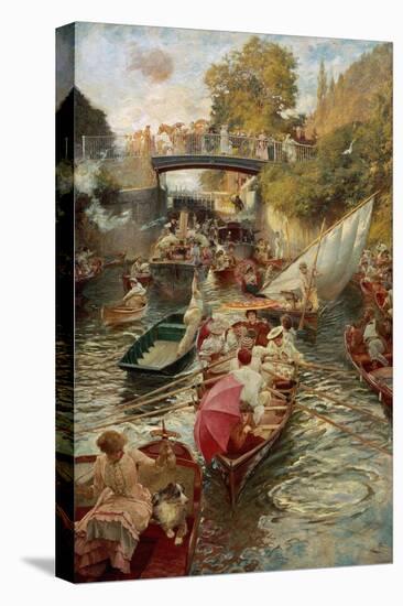 Boulter's Lock: Sunday Afternoon, 1885-97-Edward John Gregory-Premier Image Canvas
