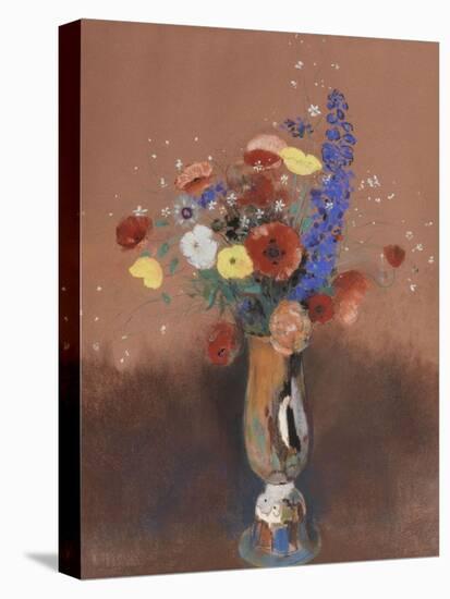 Bouquet de fleurs des champs dans un vase à long col-Odilon Redon-Premier Image Canvas