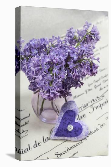 Bouquet, Lilac, Blossoms, Mauve, Violet, Vase, Spring, Heart-Andrea Haase-Premier Image Canvas