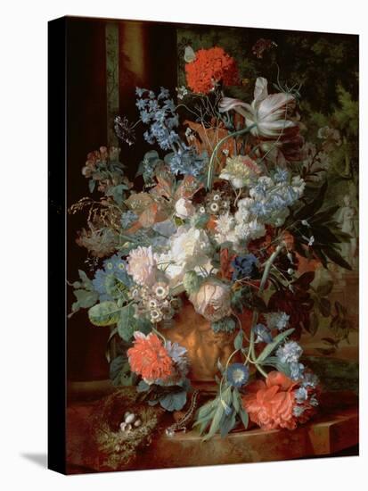 Bouquet of Flowers in a Landscape-Jan van Huysum-Premier Image Canvas