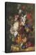 Bouquet Of Flowers In An Urn-Jan van Huysum-Stretched Canvas