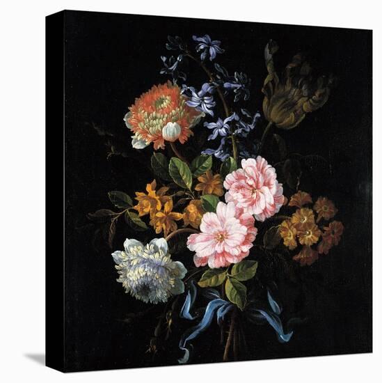 Bouquet of Poppy Anemones, Roses, Double Campernelle, Hyacinth, Tulip and Auricula-Jean-Baptiste Monnoyer-Premier Image Canvas