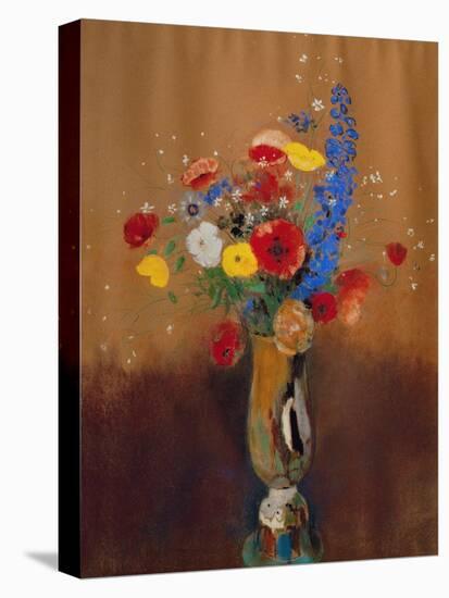 Bouquet of Wild Flowers in a Vase with Long Neck, 1912, Gouache-Odilon Redon-Premier Image Canvas