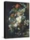 Bouquets of Flowers on a Black Background-Jan van Huysum-Premier Image Canvas