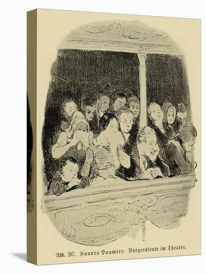 Bourgeois People at the Theatre-Honore Daumier-Premier Image Canvas