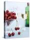 Bowl of Cherries and Two Glasses of White Wine-Vladimir Shulevsky-Premier Image Canvas