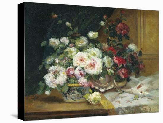 Bowl of Roses-Eugene Henri Cauchois-Premier Image Canvas