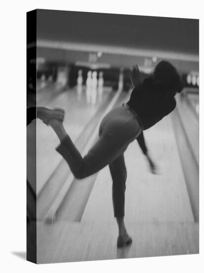 Bowler Phyllis Mercer Gracefully Flinging Ball Down Lane-Stan Wayman-Premier Image Canvas