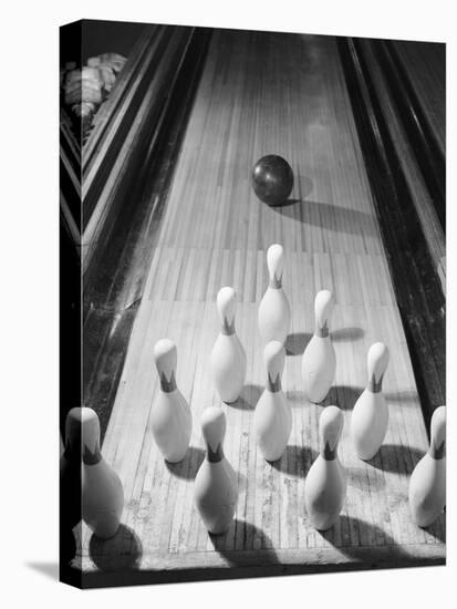 Bowling Ball Heading Toward Pins-Philip Gendreau-Premier Image Canvas