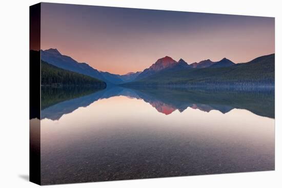 Bowman Lake in sunset-Belinda Shi-Premier Image Canvas