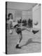 Boxer Marcel Cerdan, Trying to Achieve Hairline Balance by Bouncing a Soccer Ball-Tony Linck-Premier Image Canvas