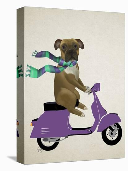 Boxer On Moped-Fab Funky-Stretched Canvas