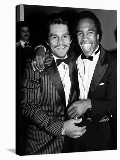 Boxing Greats Roberto Duran and Sugar Ray Leonard at 20th Anniversary of World Boxing Council-David Mcgough-Premier Image Canvas