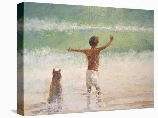 Boy and Dog, Lifeguard-Lincoln Seligman-Premier Image Canvas