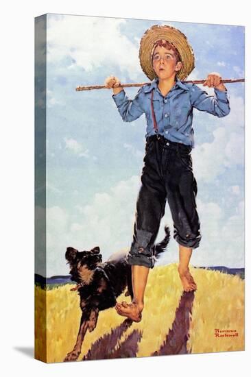 Boy and Dog-Norman Rockwell-Premier Image Canvas