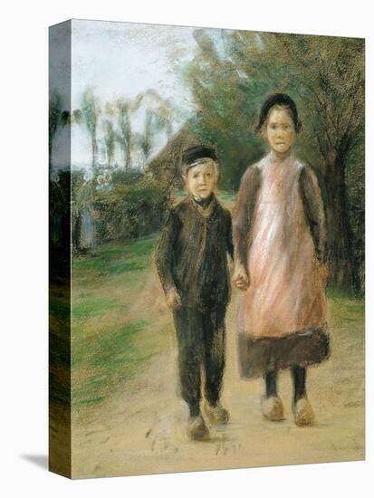 Boy and Girl on a Village Street, Ca 1897-Max Liebermann-Premier Image Canvas