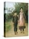 Boy and Girl on a Village Street, Ca 1897-Max Liebermann-Premier Image Canvas