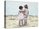 Boy and Girl with their Arms around Each Other on the Beach-Nora Hernandez-Premier Image Canvas