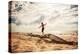 Boy Balancing on a Washed up Tree Trunk on the Beach-soupstock-Premier Image Canvas