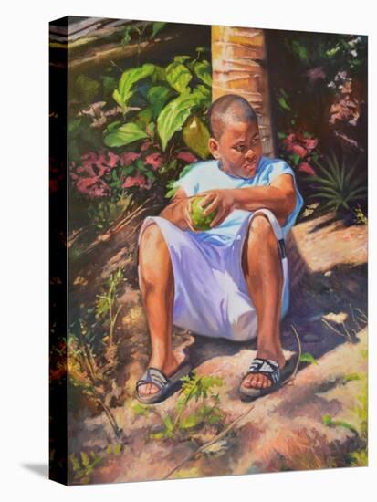 Boy  Breadfruit  coconut  2019  (oil on linen)-Colin Bootman-Premier Image Canvas
