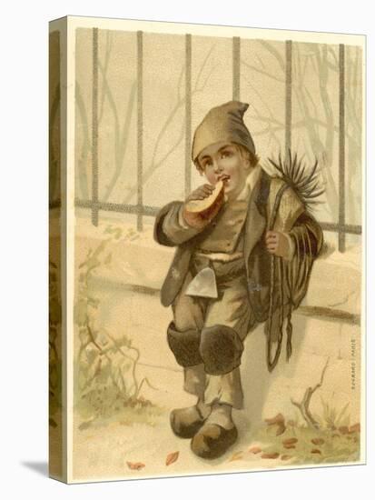 Boy Eating a Crust of Bread-null-Premier Image Canvas