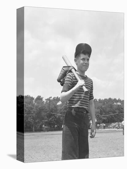 Boy Holding a Baseball Bat-Bettmann-Premier Image Canvas