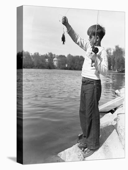 Boy Holding a Small Fish-Philip Gendreau-Premier Image Canvas
