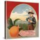 Boy in Orchard - Claremont, California - Citrus Crate Label-Lantern Press-Stretched Canvas