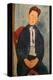 Boy in Striped Sweater-Amedeo Modigliani-Stretched Canvas