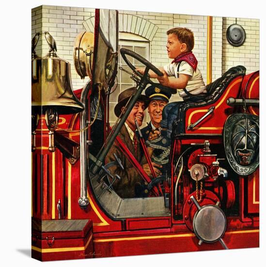 "Boy on Fire Truck", November 14, 1953-Stevan Dohanos-Premier Image Canvas